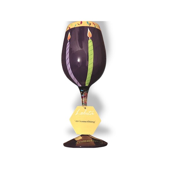 Lolita “40 Something ” Hand Painted Wine Glass, Original Box - Picture 2 of 5